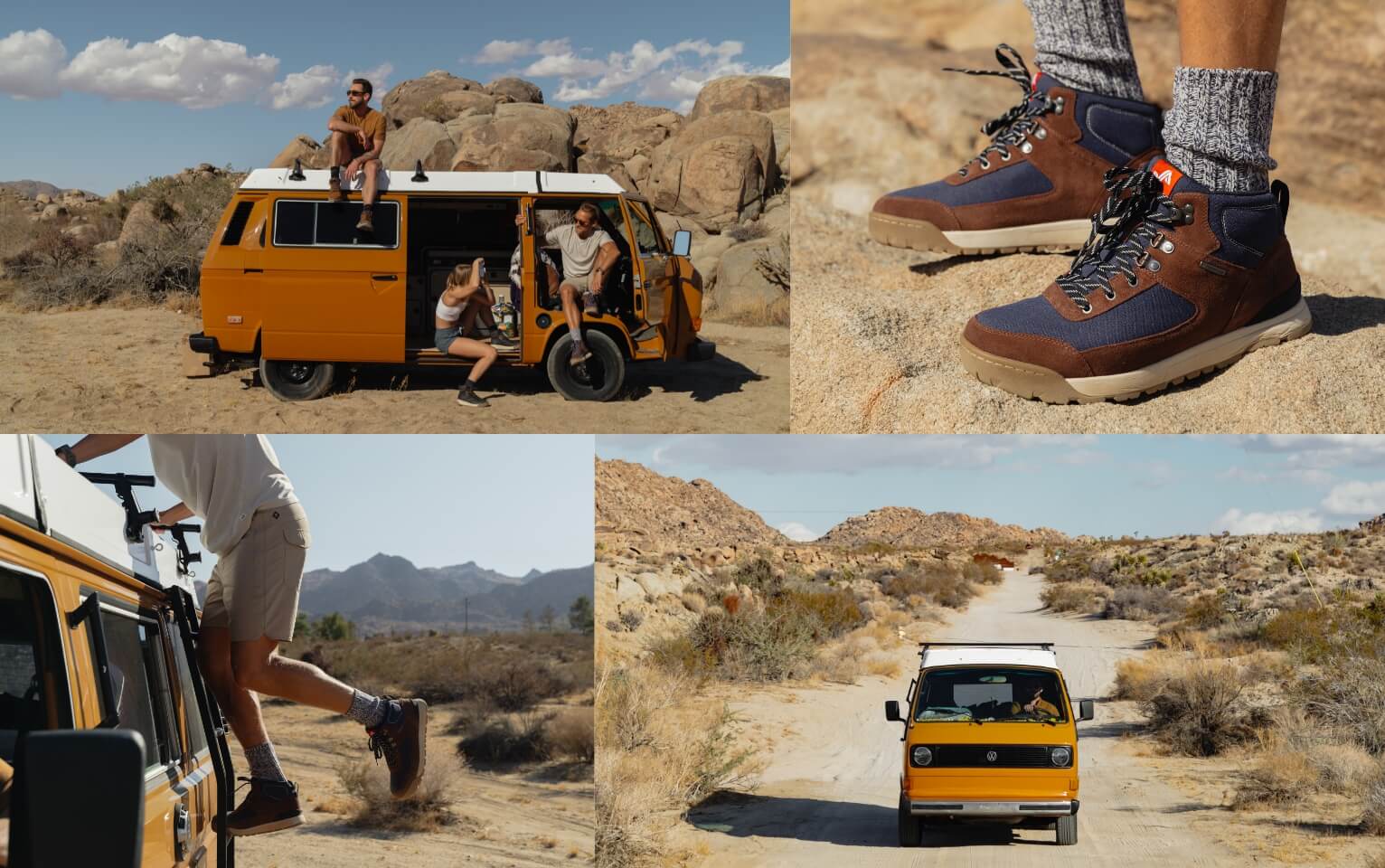 Image features the men's Fifteen Mid on a road trip in the desert.